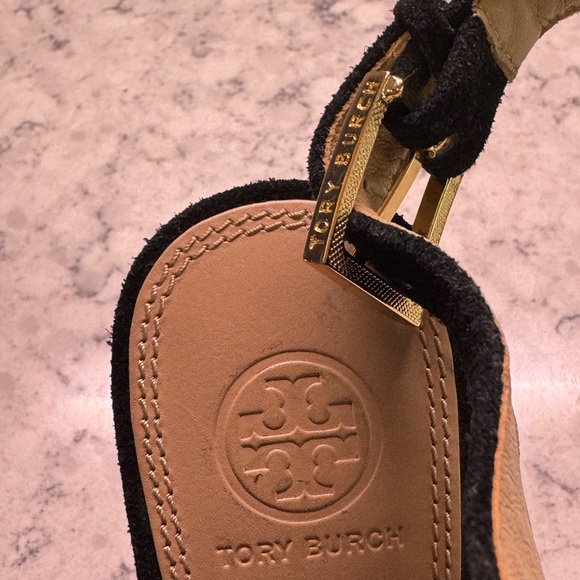 TORY BURCH: Britannia Tuxedo Suede Black Bootie Size 8.5 pumps shoes heels - Picture 8 of 9